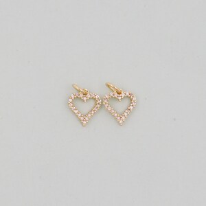 Gold Heart Charms,18K Gold Filled Heart Pendant,Heart Charm Bracelet Necklace for DIY Jewelry Making Supply