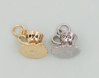 Gold cup Charms,18K Gold Filled cup Pendant,cup Charm Bracelet Necklace for DIY Jewelry Making Supply