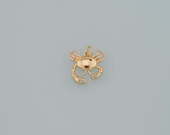 Gold Marine Life Charms,18K Gold Filled Crab Pendant,Crab Charms Bracelet Necklace for DIY Jewelry Making Supply