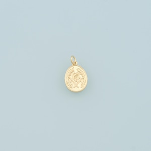 18K Gold Filled Oval Pendant,Dainty Oval Charm Bracelet Necklace for DIY Jewelry Making Supply