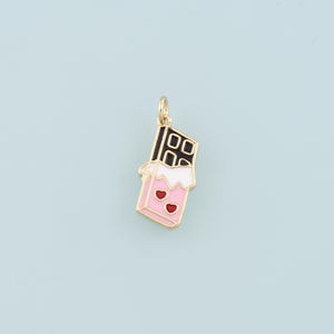 Gold Schokolade Charms, 18K Gold gefüllt Candy Anhänger, Emaille Schokolade Charm Armband Halskette für DIY Schmuckherstellung Versorgung