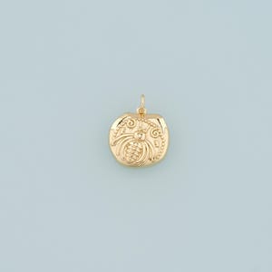 18K Gold Filled Beetle Pendant,Dainty Insect Charm Bracelet Necklace for DIY Jewelry Making Supply
