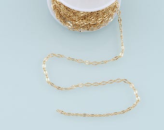 Gold Oval Kette, 18K Gold Füllte Oval Kette für Halskette Armband DIY Schmuckherstellung Versorgung 3 x 5 mm