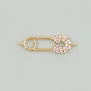 18K Gold Filled Safety Pin Connector Charm for DIY Necklacee Jewelry Making