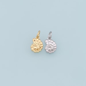 Gold Tiny Shell Charms,18K Gold Filled Conch Shell Pendant,Conch Shell Charm Bracelet Necklace for DIY Jewelry Making Supply