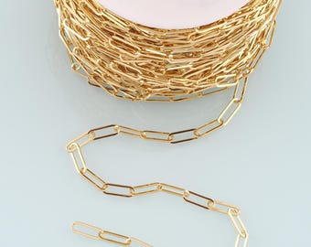 Gold Oval Kette, 18K Gold Füllte Oval Kette für Halskette Armband DIY Schmuckherstellung Versorgung 5 x 15 mm