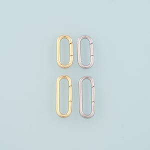 18K Gold Filled Oval Carabiner Clasp,Carabiner Lock Connector,Spring Push Gate for DIY Jewelry Finding Necklace Bracelet