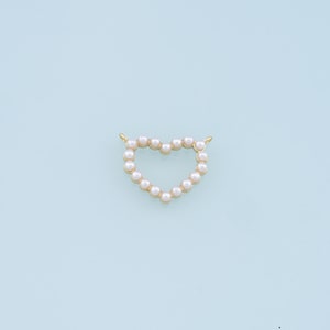 Gold Heart Pearl Charms,18K Gold Filled Heart Pendant,Heart Charm Bracelet Necklace for DIY Jewelry Making Supply