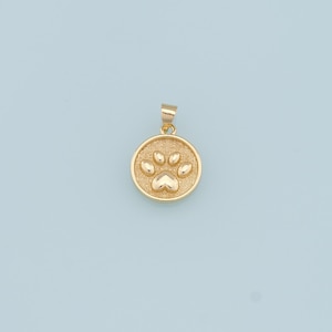 Gold Paw Charms,18K Gold Filled Cat Paw Pendant,Dog Paw Charm Bracelet Necklace for DIY Jewelry Making Supply