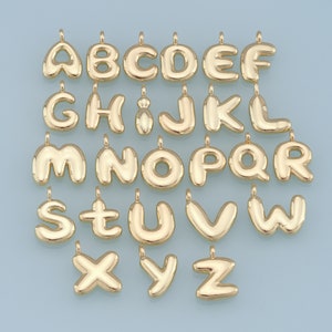 Breloques en or, pendentif lettre en or 18 carats, collier bracelet à breloques initial pour la fabrication de bijoux à bricoler soi-même