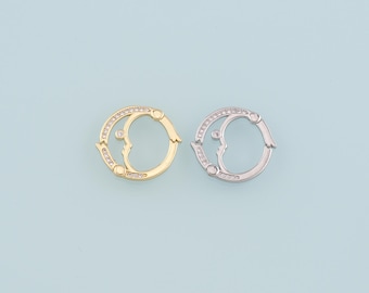 18K Gold Filled Double Opening Clasp,Snap Clasp,Carabiner Lock Connector for Jewelry Making