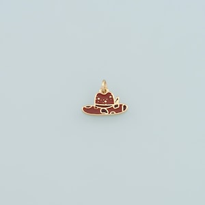 Gold Cowboy Hat Charms,18K Gold Filled Cowboy Pendant,Enamel Hat Charm Bracelet Necklace for DIY Jewelry Making Supply