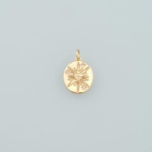 Gold Insect Charms,18K Gold Filled Bee Pendant,CZ Micro Pave Bee Charm Bracelet Necklace for DIY Jewelry Making Supply