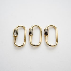 18K Gold Filled Oval Carabiner Clasp,Buckle Clasp,Carabiner Screw Clasp,Turnbuckle,for DIY Jewelry