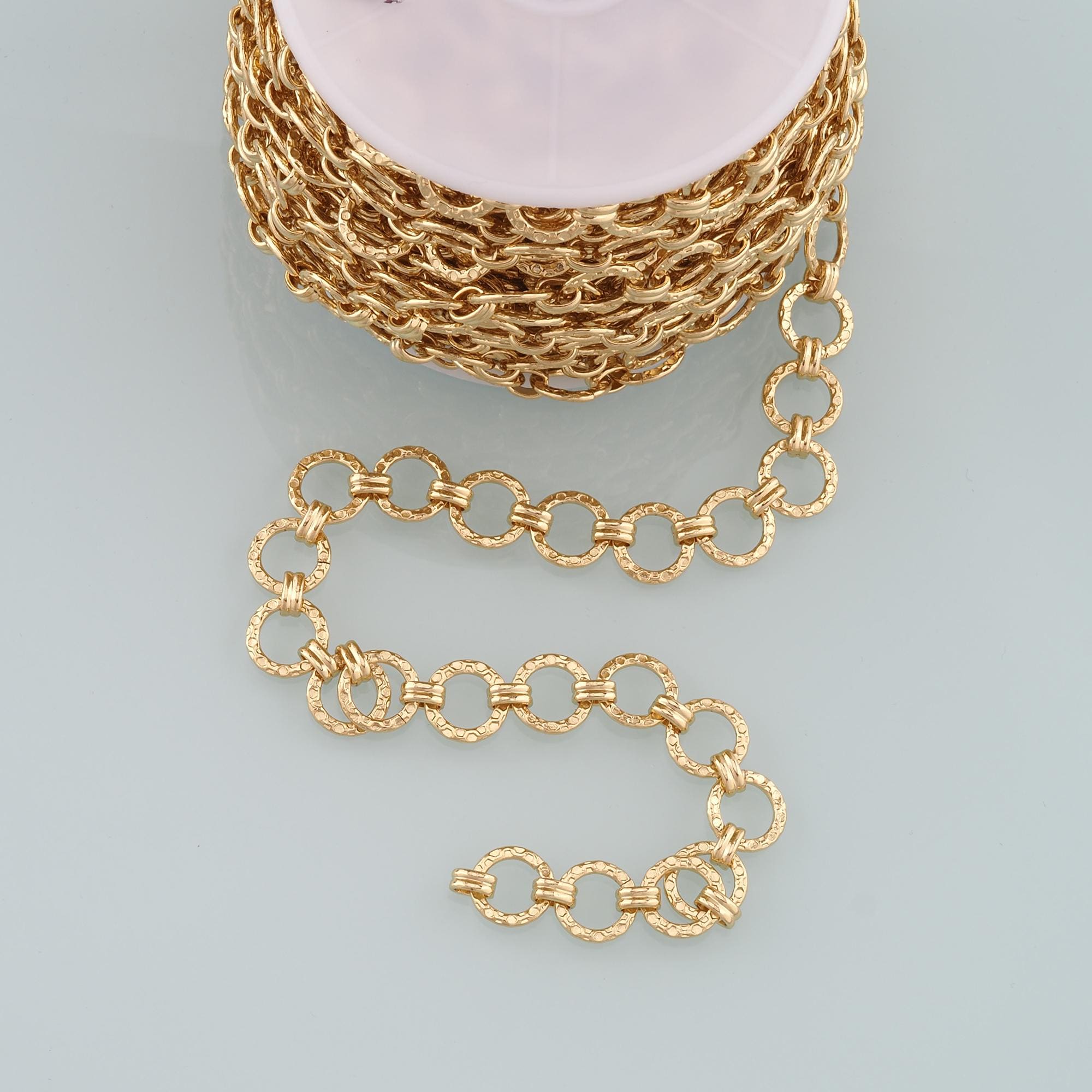 Gold Runde Kette, 18K Gold Füllte runde Kette für Halskette Armband DIY Schmuckherstellung Versorgung