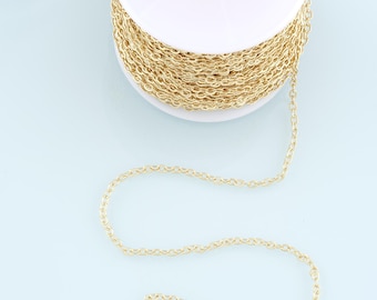 Gold Oval Kette, 18K Gold Füllte Oval Kette für Halskette Armband DIY Schmuckherstellung Versorgung