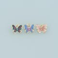 18K Gold Filled Butterfly Pendant,Enamel Butterfly Charm Bracelet Necklace for DIY Jewelry Making Supply