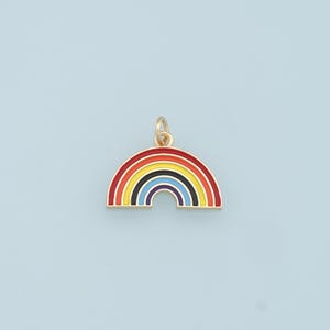 Gold Rainbow Charms,18K Gold Filled Rainbow Pendant,Enamel Rainbow Charm Bracelet Necklace for DIY Jewelry Making Supply