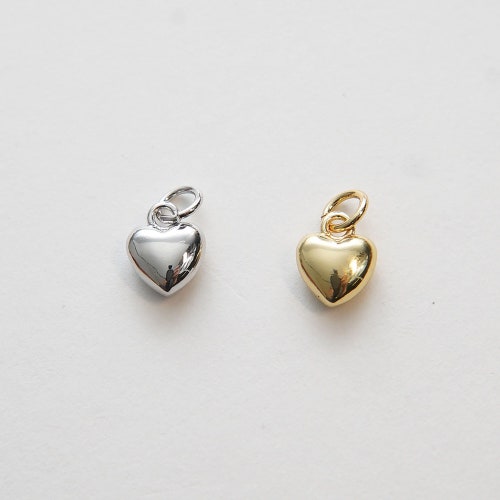 Breloques coeur en or, pendentif coeur rempli d'or 18 carats, petit collier bracelet à breloques coeur pour la fabrication de bijoux à bricoler soi-même