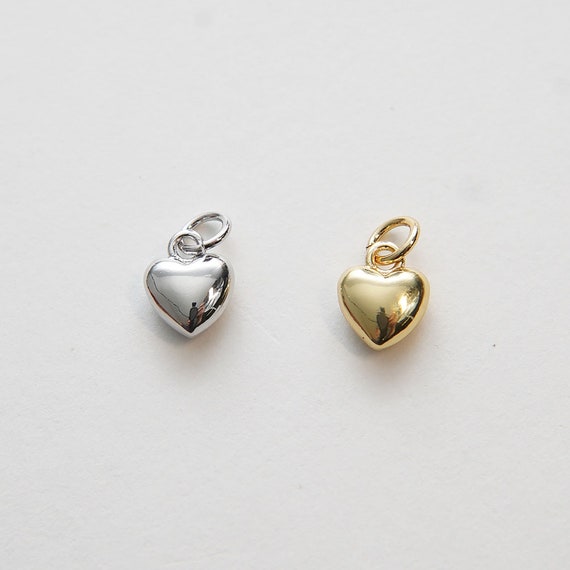Gold Heart Charms 18k Gold Filled Heart Pendant tiny Heart Charm Bracelet Necklace for DIY Jewelry Making Supply Etsy