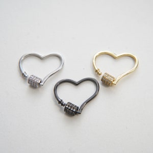 18K Gold Filled Heart Carabiner Clasp,Buckle Clasp,Carabiner Screw Clasp,Turnbuckle,for DIY Jewelry