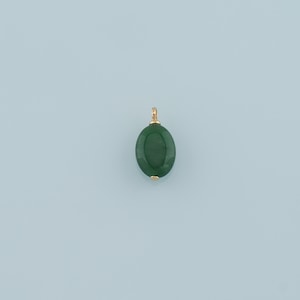 18K Gold Filled Oval Pendant,Natural Stone Charm Bracelet Necklace for DIY Jewelry Making Supply