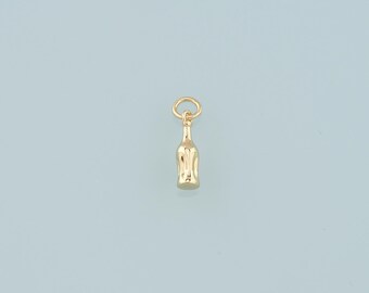 18K Gold Filled Bottle Pendant,Dainty Bottle Charm Bracelet Necklace for DIY Jewelry Making Supply