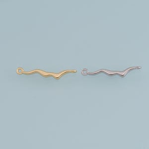 Gold Wave Connector Charms,18K Gold Filled Wave Pendant Bracelet Necklace for DIY Jewelry Making Supply
