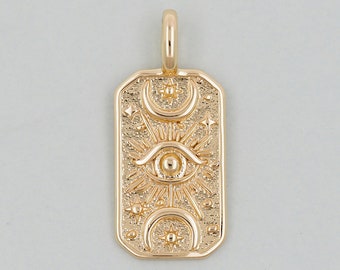 Gold Evil Eye Charms,18K Gold Filled Evil Eye Pendant,Evil Eye Charm Bracelet Necklace for DIY Jewelry Making Supply