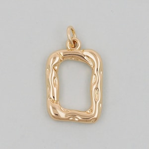Gold Rectangle Charms,18K Gold Filled Rectangle Pendant Charm Bracelet Necklace for DIY Jewelry Making Supply