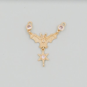 Gold bat Charms,18K Gold Filled bat Pendant,bat Charm Bracelet Necklace for DIY Jewelry Making Supply