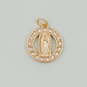 Gold virgin mary Charms,18K Gold Filled virgin mary Pendant,virgin mary Charm Bracelet Necklace for DIY Jewelry Making Supply