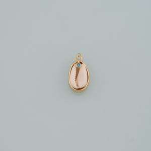 Gold Ocean Charms,18K Gold Filled Cowrie Shell Pendant,Conch Shell Charm Bracelet Necklace for DIY Jewelry Making Supply