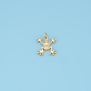 Gold frog Charms,18K Gold Filled frog Pendant Charm Bracelet Necklace for DIY Jewelry Making Supply