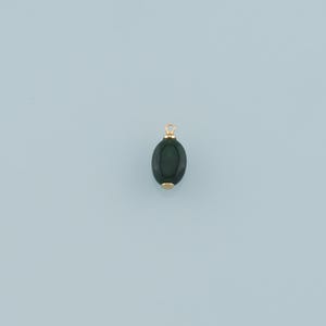 18K Gold Filled Oval Pendant,Natural Stone Charm Bracelet Necklace for DIY Jewelry Making Supply