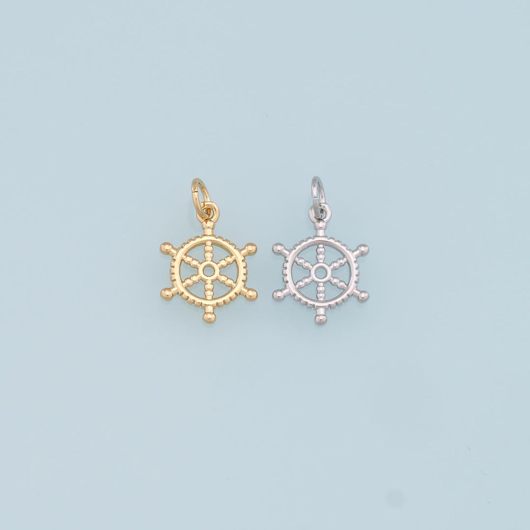 18K Gold Filled Rudder Pendant,nautical Charm Bracelet Necklace for DIY ...