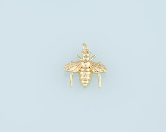 Gold Bee Charms,18K Gold Filled Bee Pendant,Bee Charm Bracelet Necklace for DIY Jewelry Making Supply