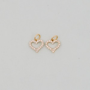 Gold Heart Charms,18K Gold Filled Heart Pendant,Heart Charm Bracelet Necklace for DIY Jewelry Making Supply