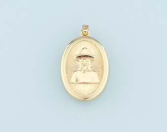 Colgante de mago ovalado relleno de oro de 18 quilates, pulsera con dije de mago encantado para hacer joyas DIY.