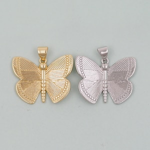 Gold Butterfly Charms,18K Gold Filled Butterfly Pendant,insect Charm Bracelet Necklace for DIY Jewelry Making Supply