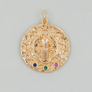 Gold virgin mary Charms,18K Gold Filled virgin mary Pendant,virgin mary Charm Bracelet Necklace for DIY Jewelry Making Supply