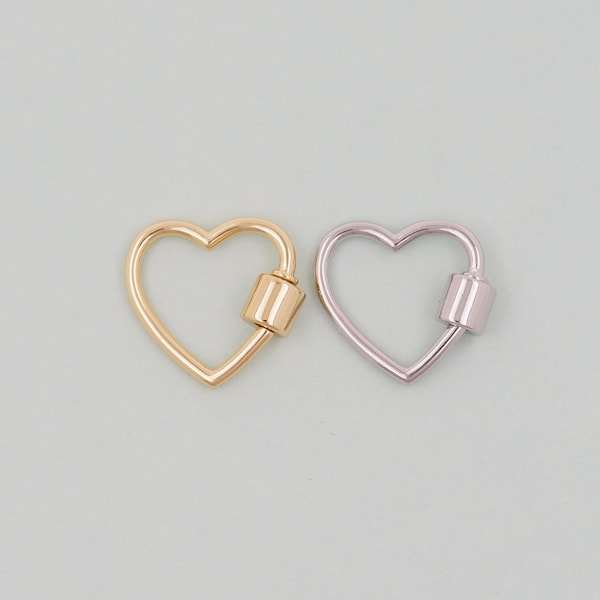 18K Gold Filled Heart Carabiner Clasp,Buckle Clasp,Carabiner Screw Clasp,Turnbuckle,for DIY Jewelry