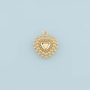 18K Gold Filled Heart Pendant,Dainty Heart Charm Bracelet Necklace for DIY Jewelry Making Supply