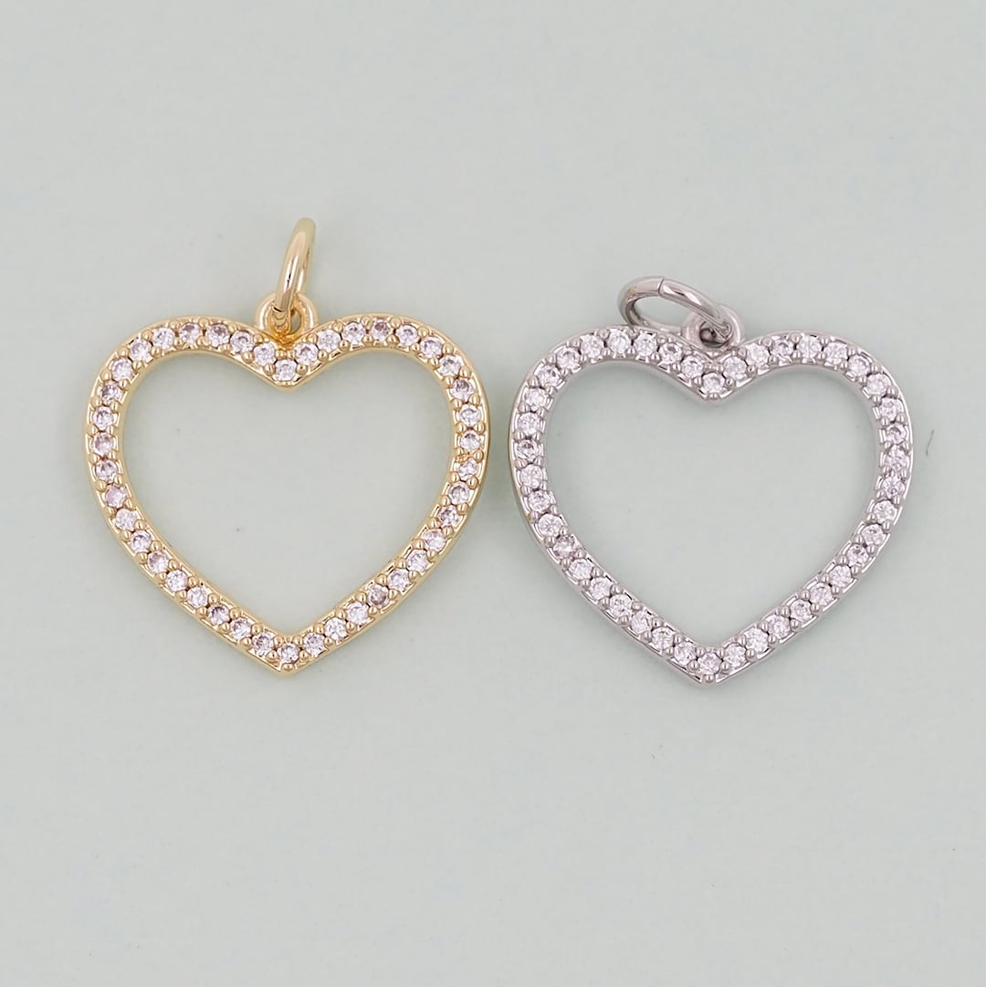 Gold Heart Charms,18k Gold Filled Heart Pendant,heart Charm Bracelet