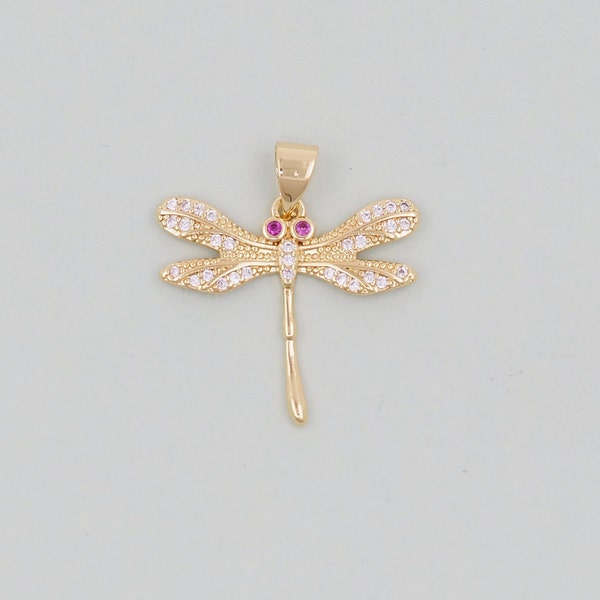 Gold Dragonfly Charms,18K Gold Filled Dragonfly Pendant,Silver Dragonfly Charm Bracelet Necklace for DIY Jewelry Making Supply