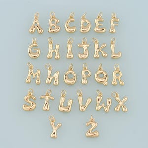 Dijes de letras doradas, colgante de letra bañado en oro de 18 quilates, collar de pulsera con dije inicial para fabricación de joyas DIY