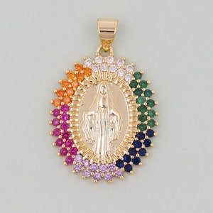 Gold virgin mary Charms,18K Gold Filled virgin mary Pendant,virgin mary Charm Bracelet Necklace for DIY Jewelry Making Supply