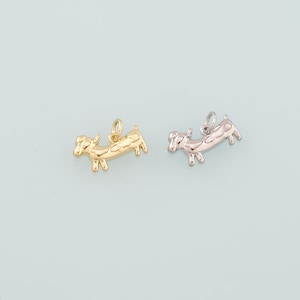 Gold Dog Charms,18K Gold Filled Dog Pendant,Cute Dog Charm Bracelet Necklace for DIY Jewelry Making Supply