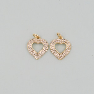 Gold Heart Charms,18K Gold Filled Heart Pendant,Heart Charm Bracelet Necklace for DIY Jewelry Making Supply