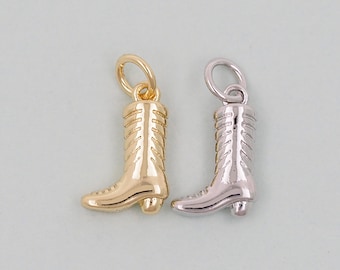 Gold Cowboy Boots Charms,18K Gold Filled Boots  Pendant,Boots Charm Bracelet Necklace for DIY Jewelry Making Supply